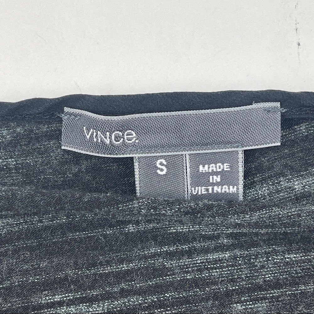 Vince Blouse Womens Small Gray Black Long Sleeve - Picture 2 of 7